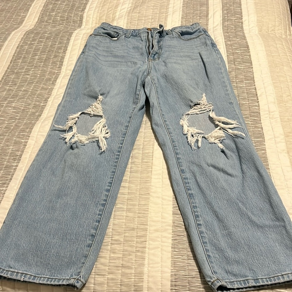 Universal thread holey wide leg jeans